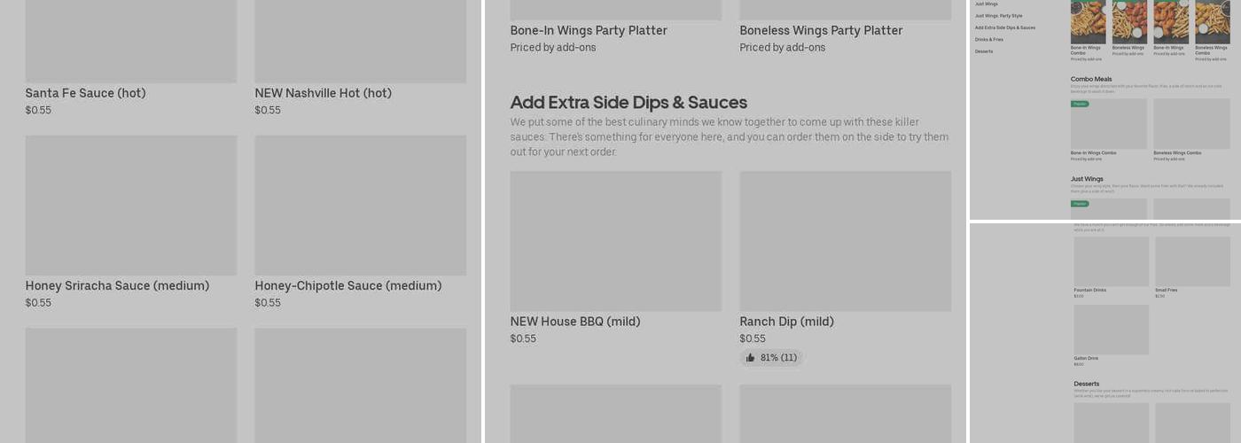 It's Just Wings Menu