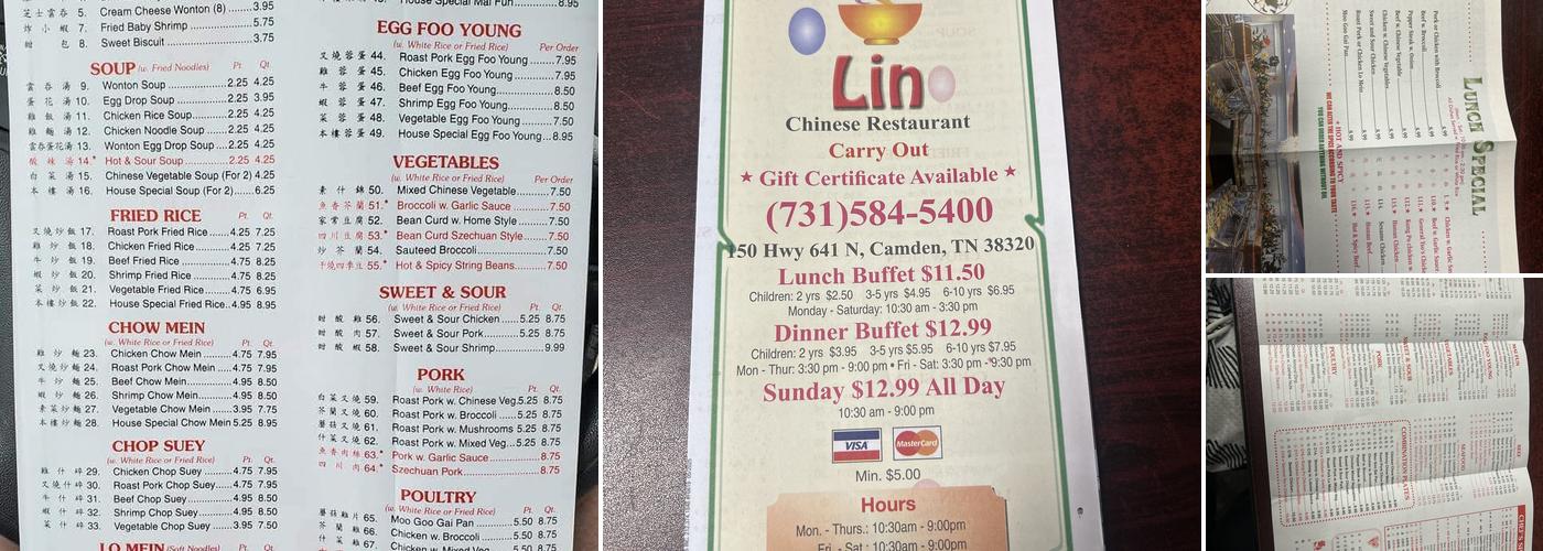 Lin's Buffet Menu