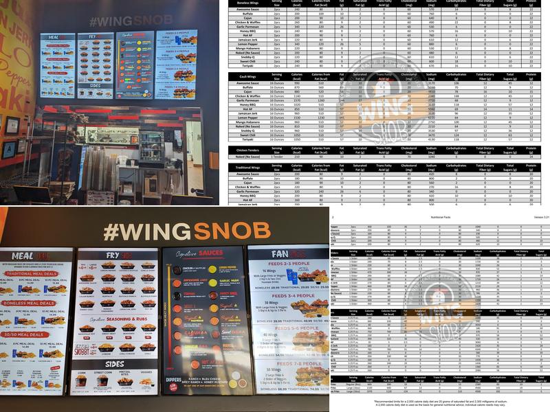 Wing Snob Menu