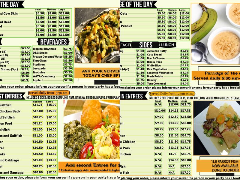 Cape Cod Caribbean Cafe Menu