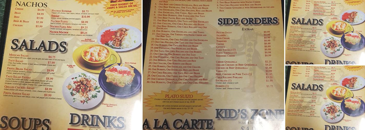 Fiesta Brava Menu