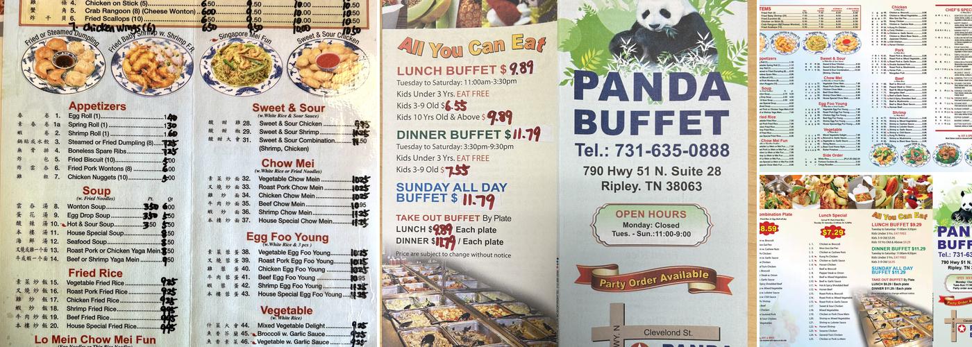 Panda Buffet Menu