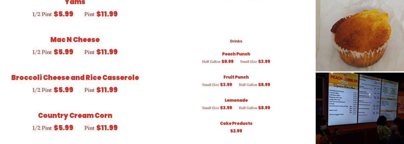 Ms. Ruby's Peach Cobbler Café Buckhead Menu