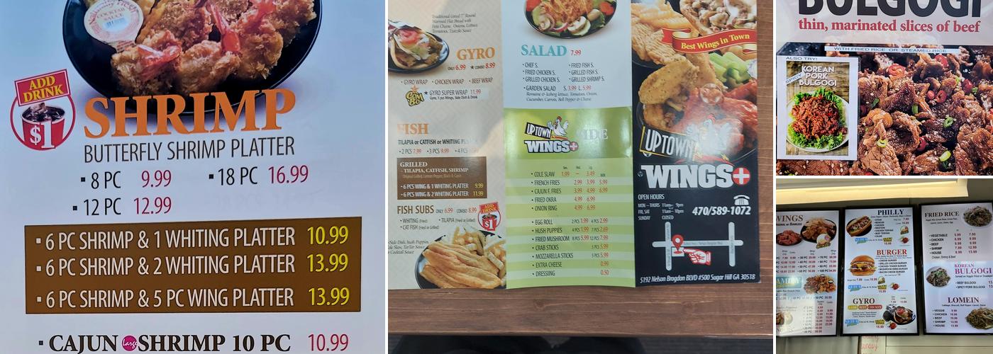 Uptown wings+ Menu