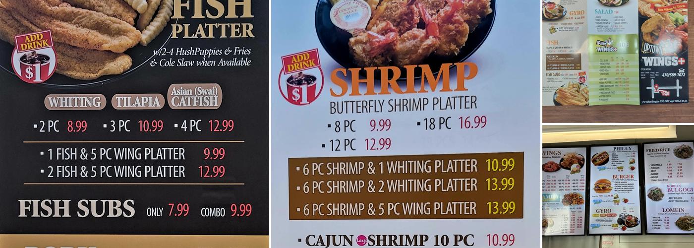 Uptown wings+ Menu