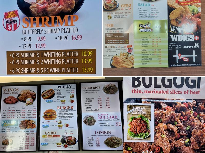Uptown wings+ Menu
