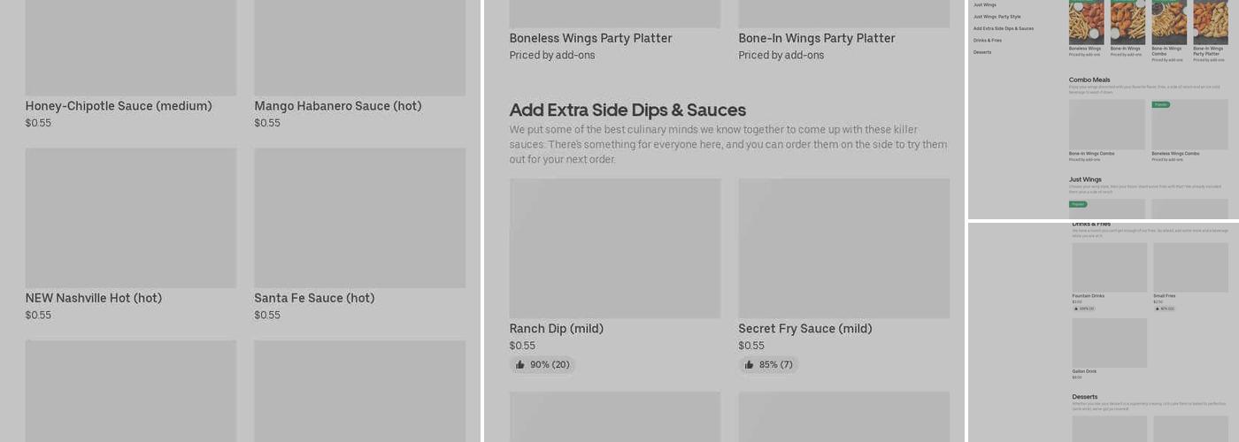 It's Just Wings Menu