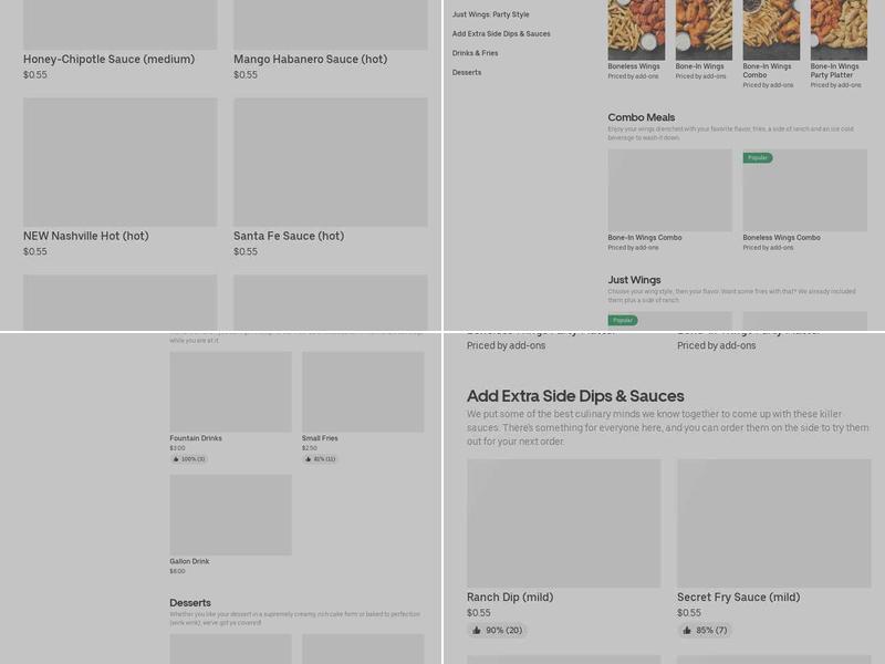 It's Just Wings Menu