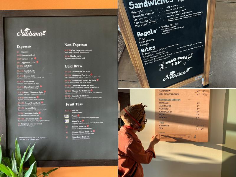 Nibbāna Café Menu