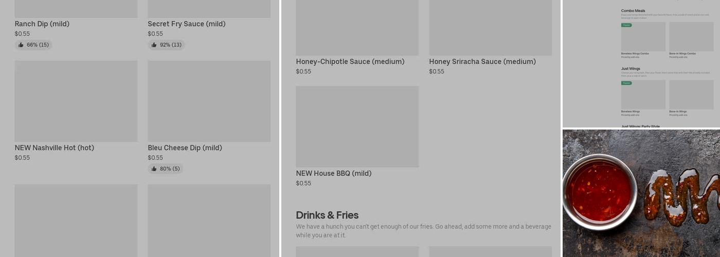 It's Just Wings Menu