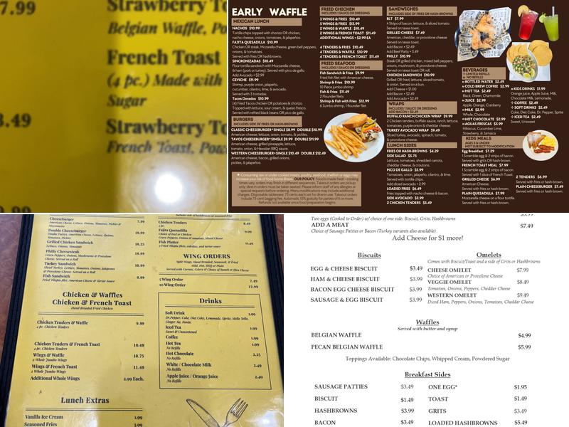 Early Waffle Menu