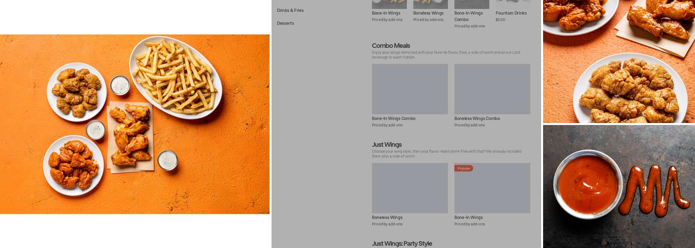 It's Just Wings Menu