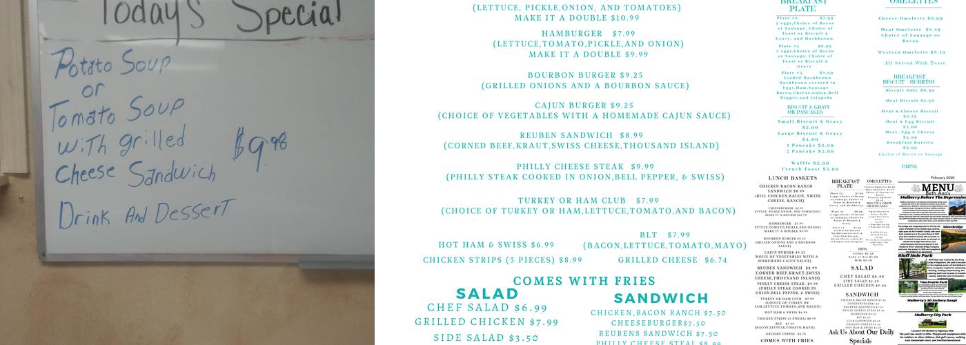 Memaws Cafe Menu