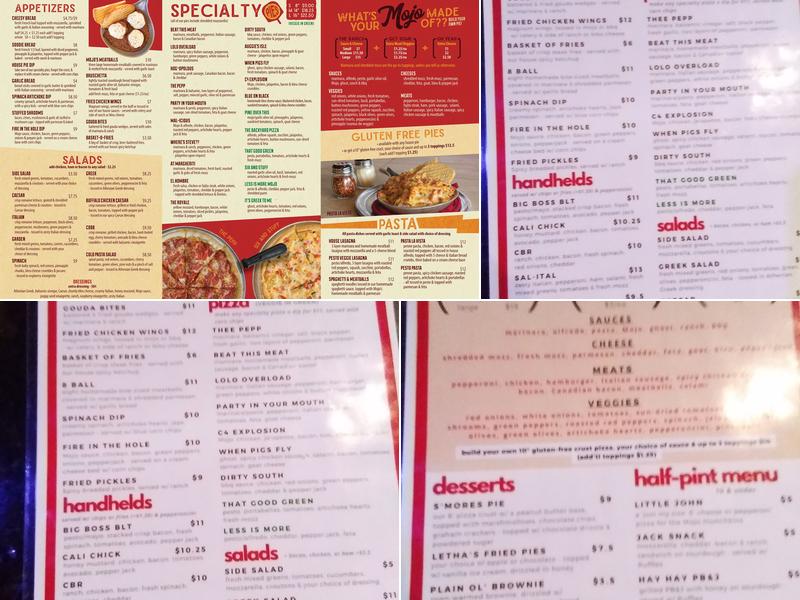 Mojo's Pints & Pies East Fayetteville Menu