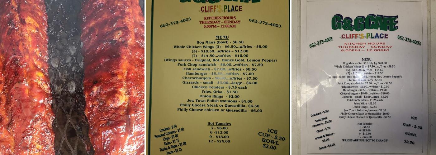G&G Cafe Menu