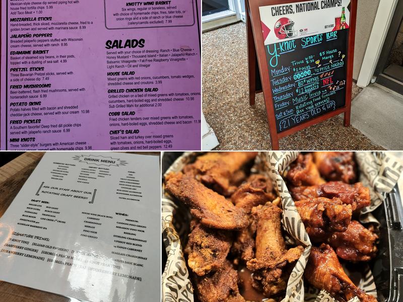 Y-Knot Sports Bar Menu