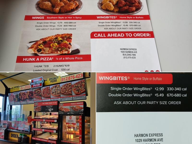 Hunt Brothers Pizza Menu
