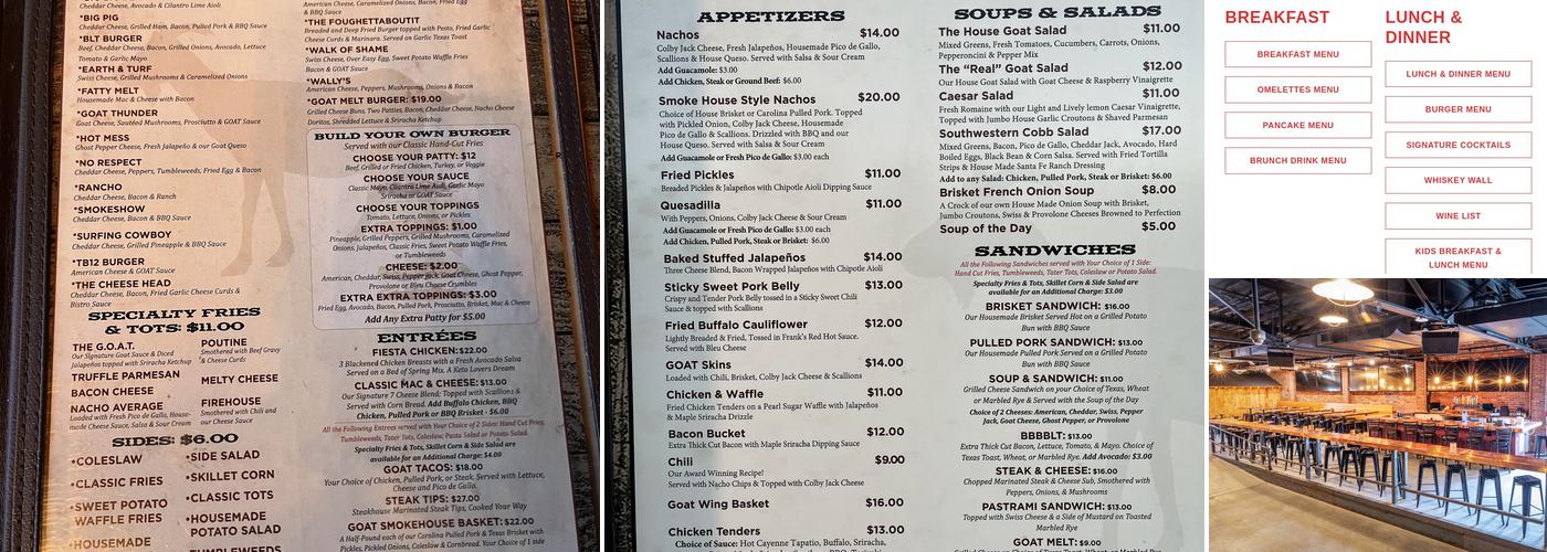 The Goat Menu
