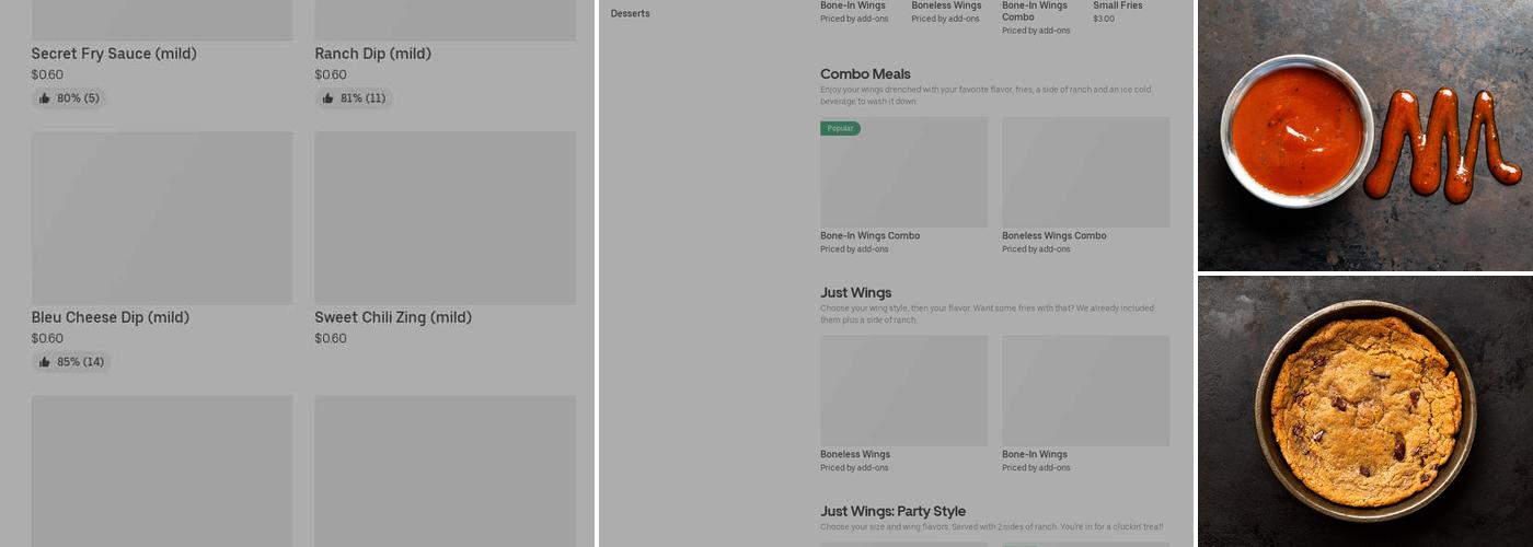 It's Just Wings Menu