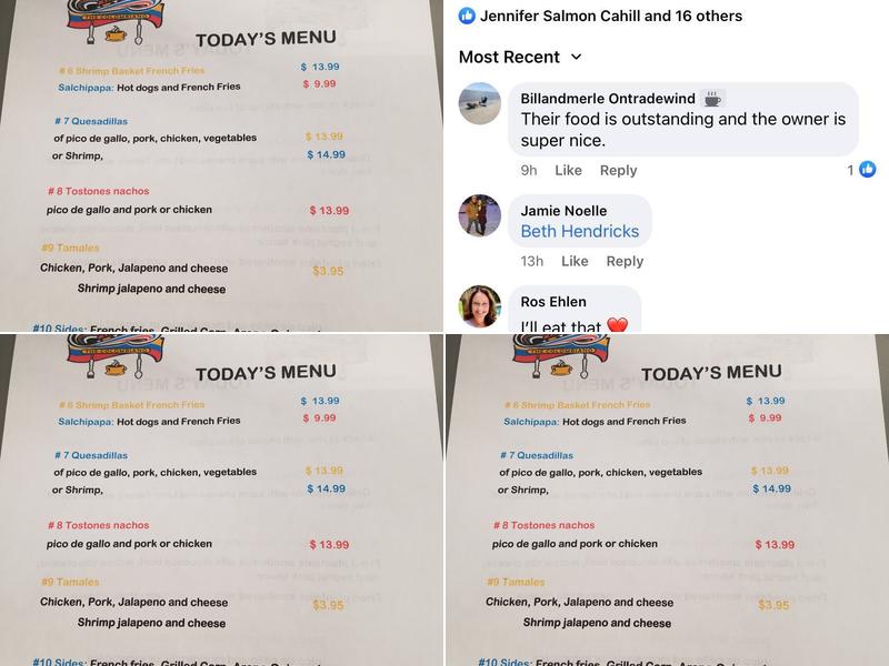 Parce's Place Menu