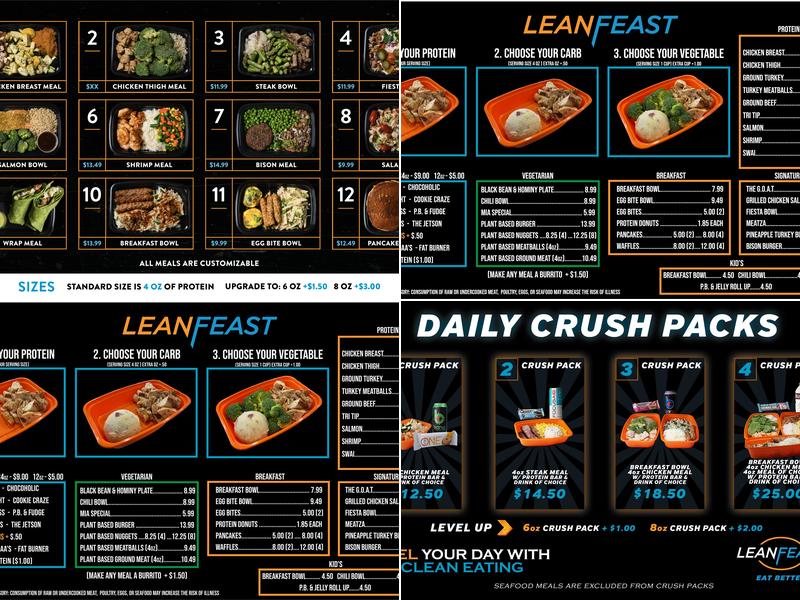 LeanFeast Menu