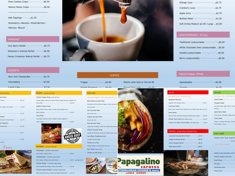 Papagalino Express Menu