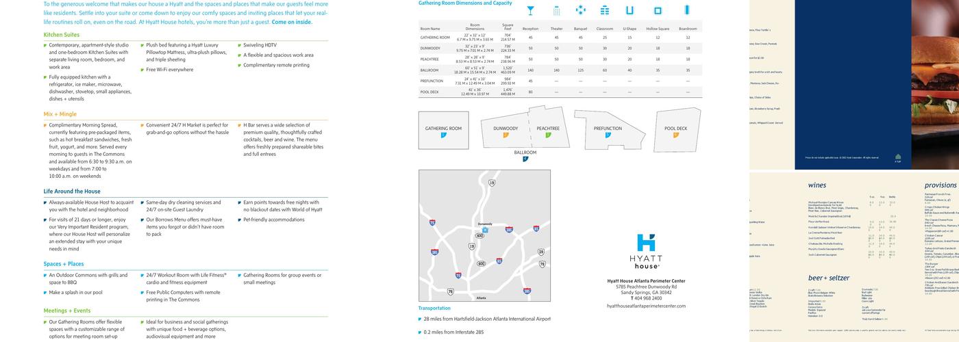 H Bar Menu