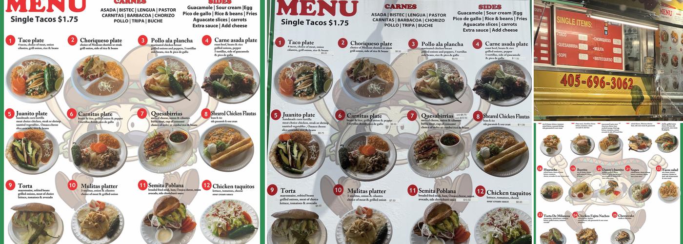 Danny’s Taco Menu