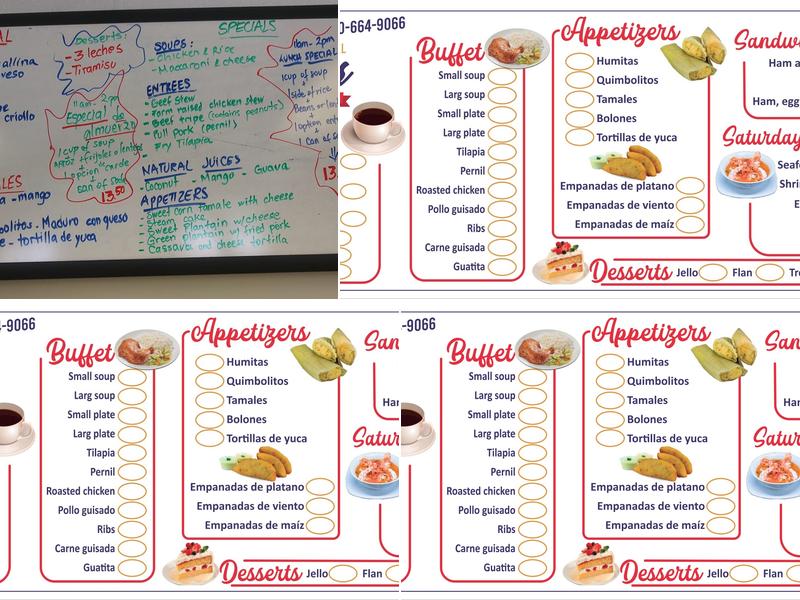 El Rincon Del Sabor Latin Restaurant Menu