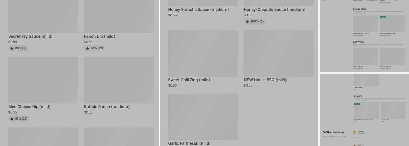 It's Just Wings Menu