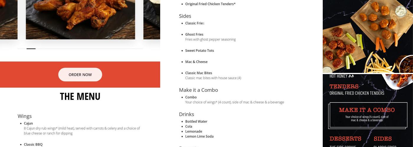 Firebelly Wings Menu