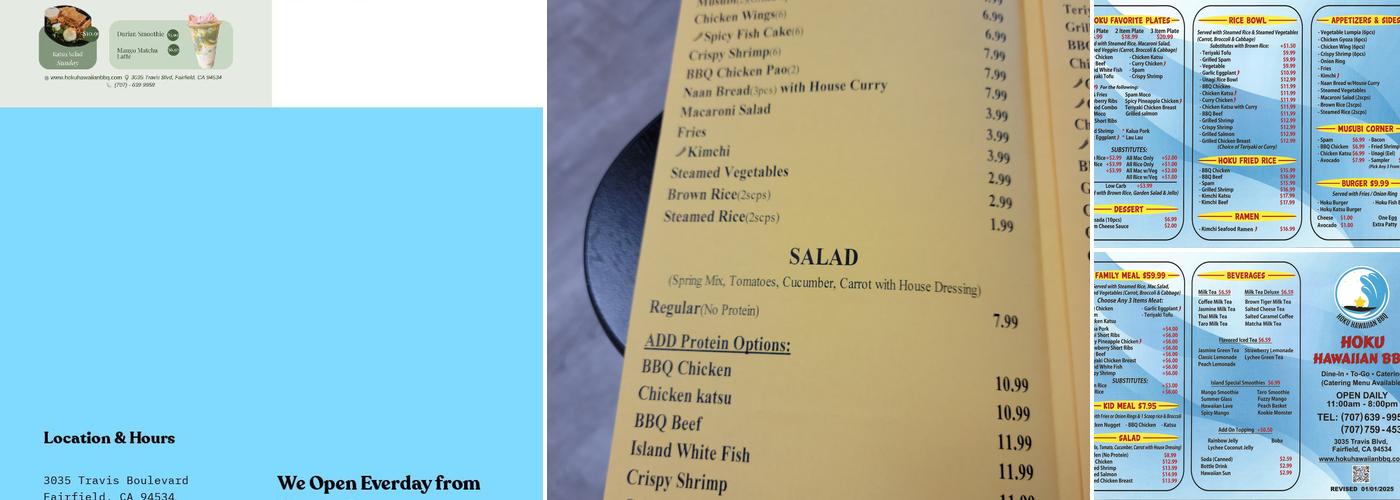 Hoku Hawaiian BBQ Menu