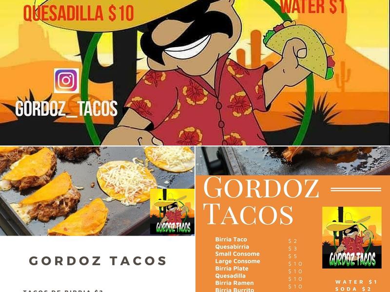 Gordoz Tacos Catering Inc. Menu