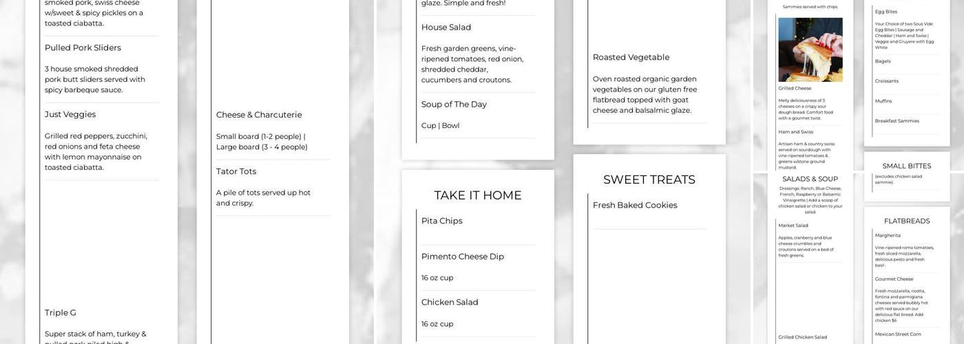 Grounds & Vine Menu