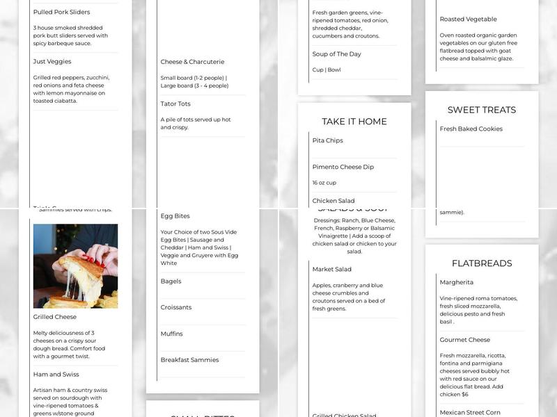 Grounds & Vine Menu