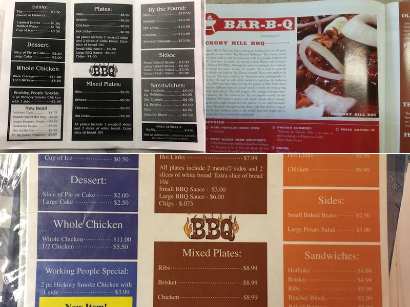Davidson's Grocery / Hickory Hill BBQ Menu