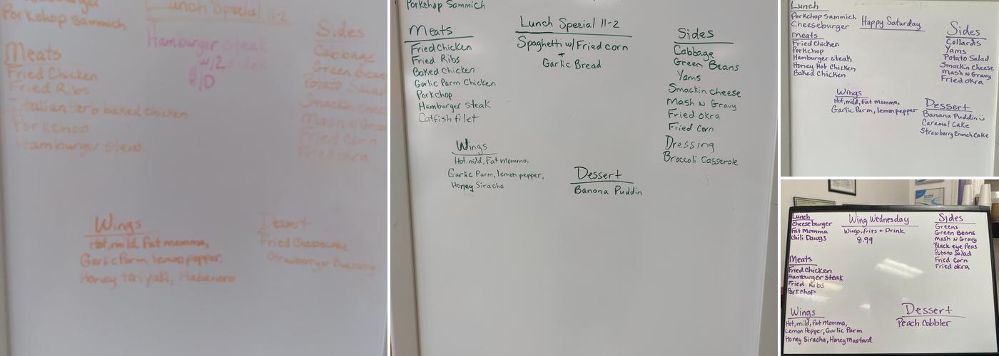 Fat Momma Lucy's Menu