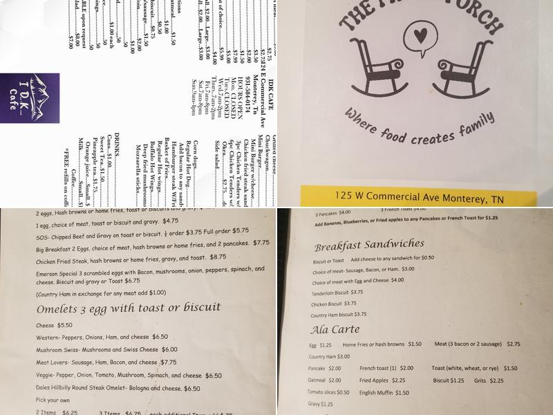 I Don’t Know Cafe Menu