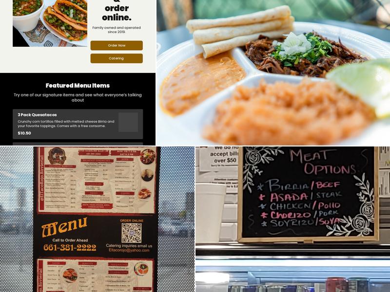 El Taco Rojo INC. Restaurant Menu