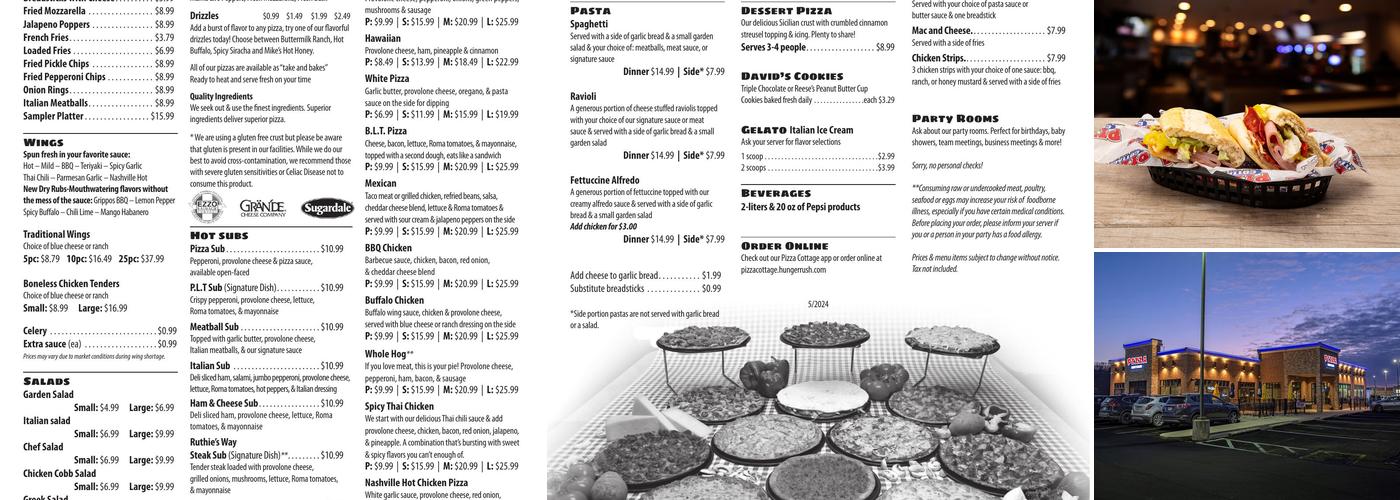 Pizza Cottage Menu