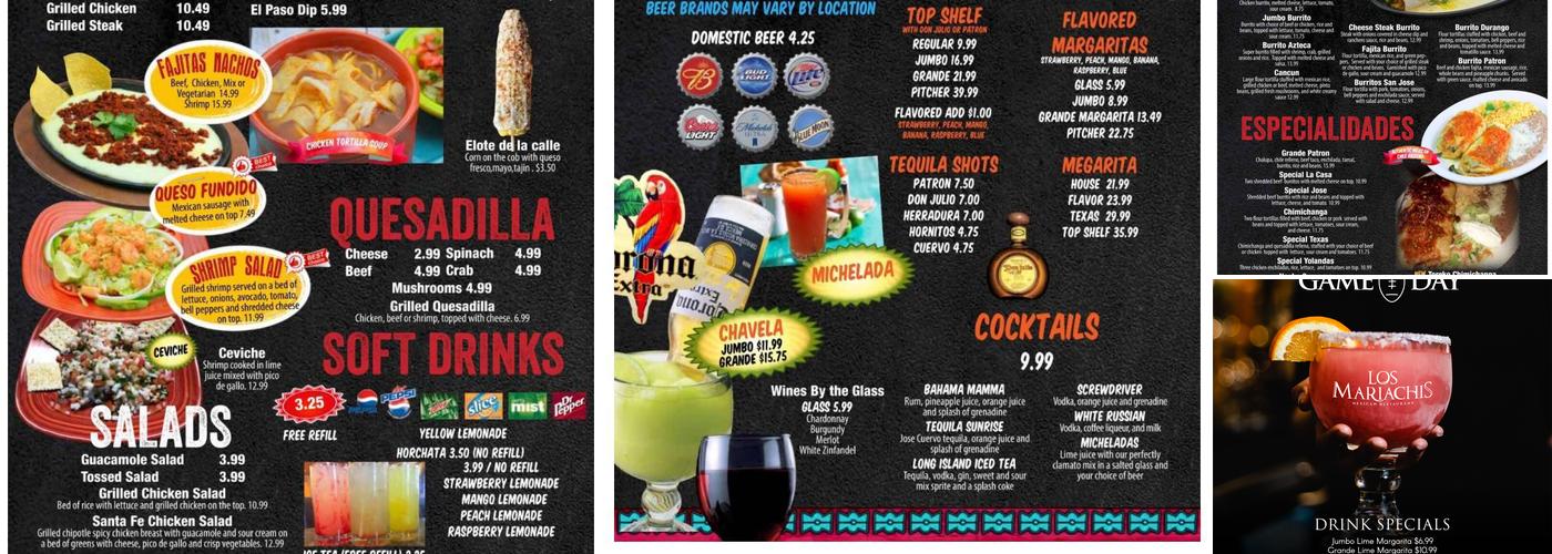 Los Mariachis Pierpont Menu