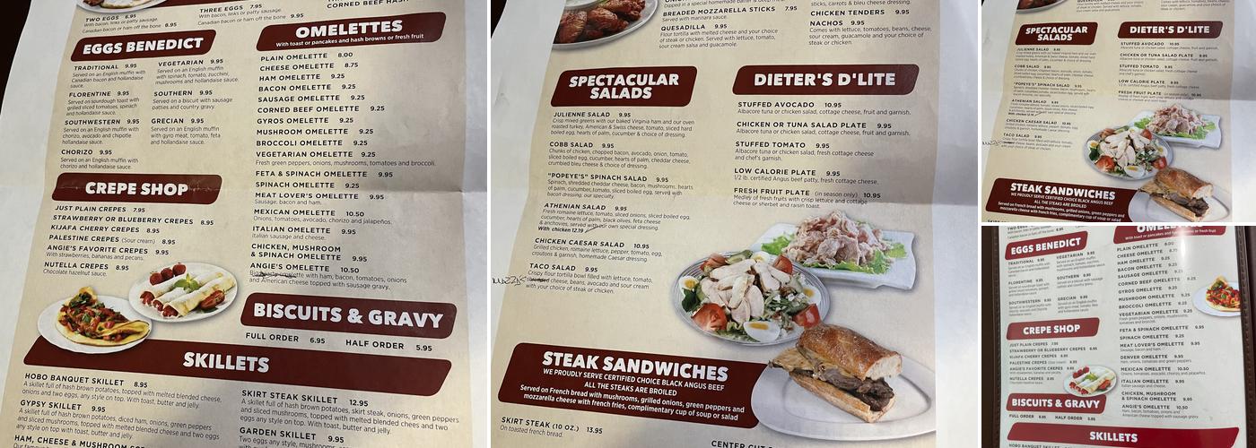 Angie’s Pancake House Menu