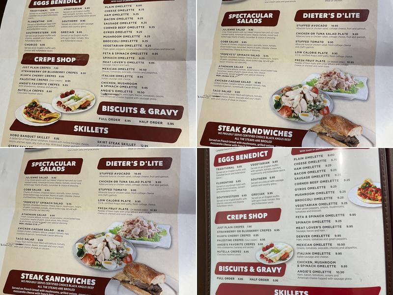 Angie’s Pancake House Menu
