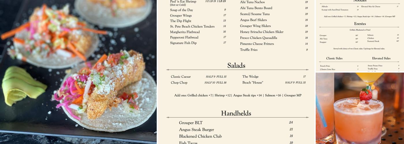 82 Degrees Bar - Grill Menu