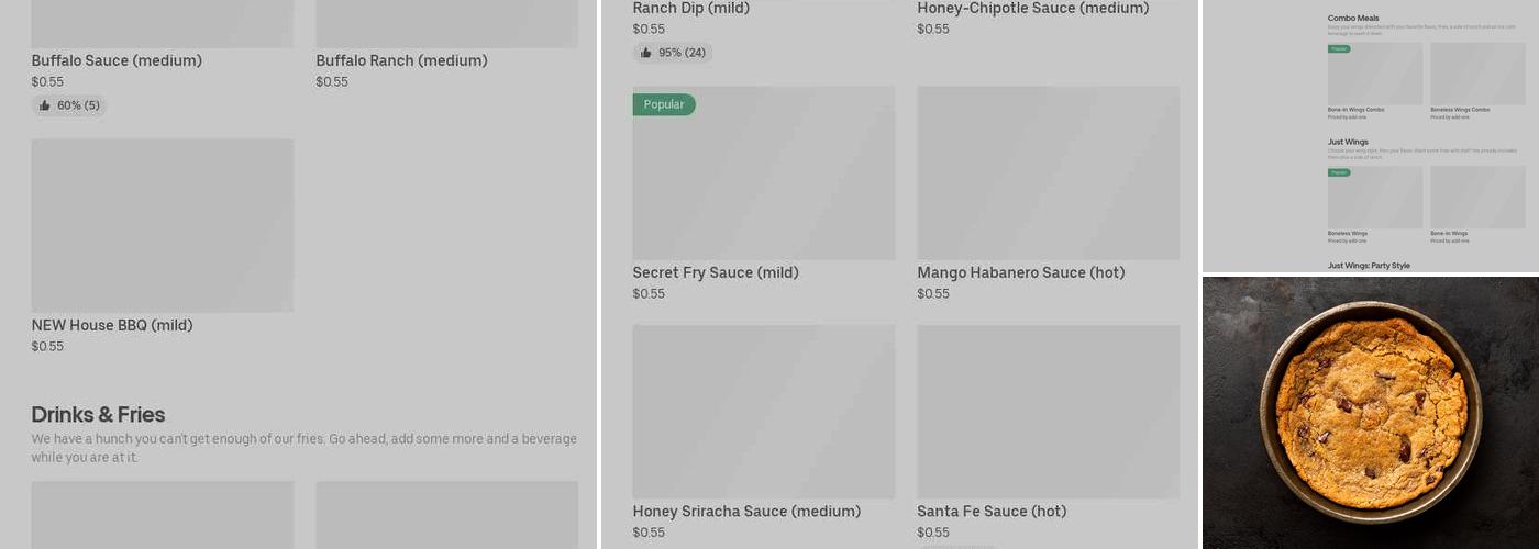 It's Just Wings Menu