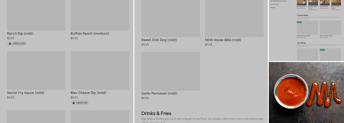 It's Just Wings Menu