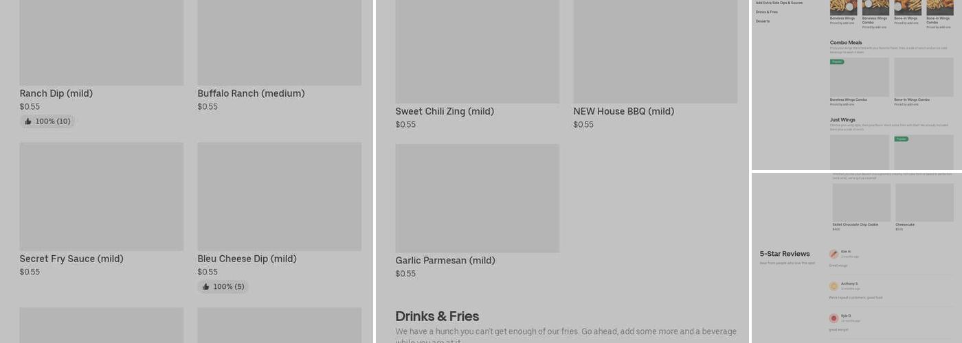 It's Just Wings Menu