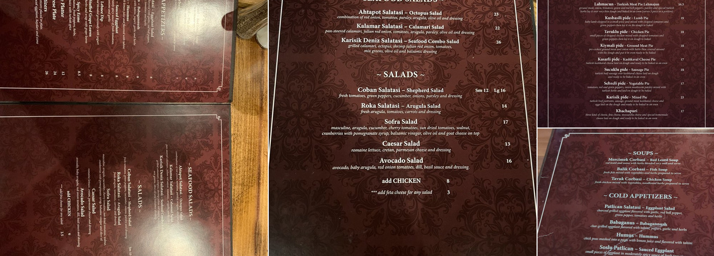 Sofra Turkish & Mediterranean Cuisine, East Brunswick Menu, Reviews