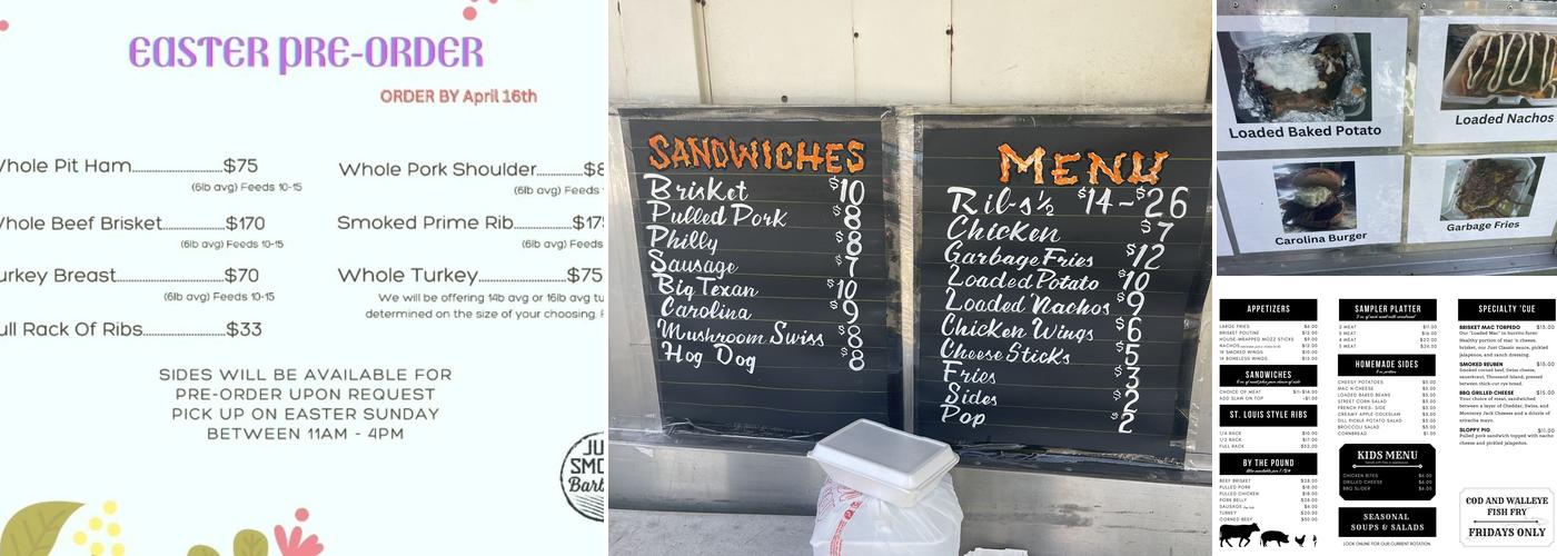 Just Smokin BBQ Menu