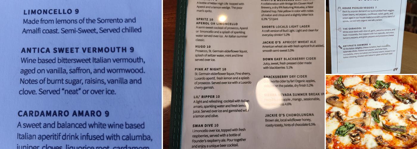 Nights & Weekends Pizza Menu